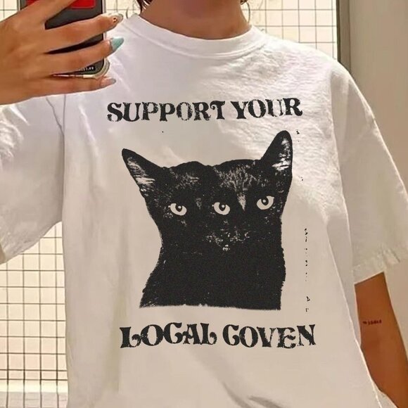 Tops - Funny Cat Shirt, Support Your Local Coven Shirt